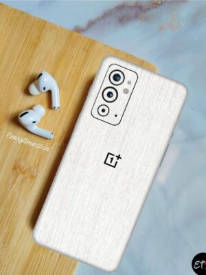 Fabric Feather Linen White Mobile Skin