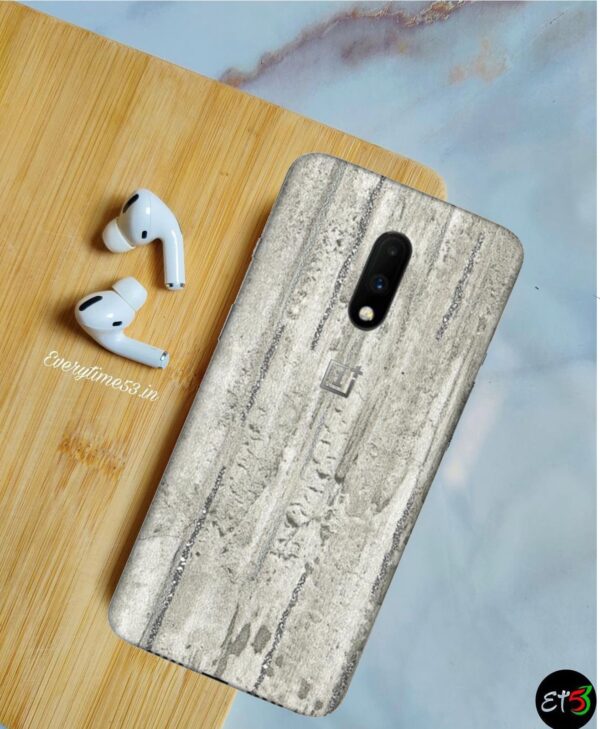 Stone Silver Strip Concrete Mobile Skin