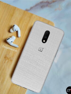 Fabric White Mobile Skin