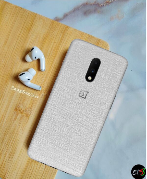 Fabric White Mobile Skin