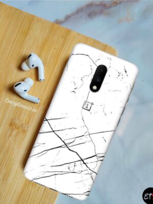 Stone White Marble Black Strip Mobile Skin