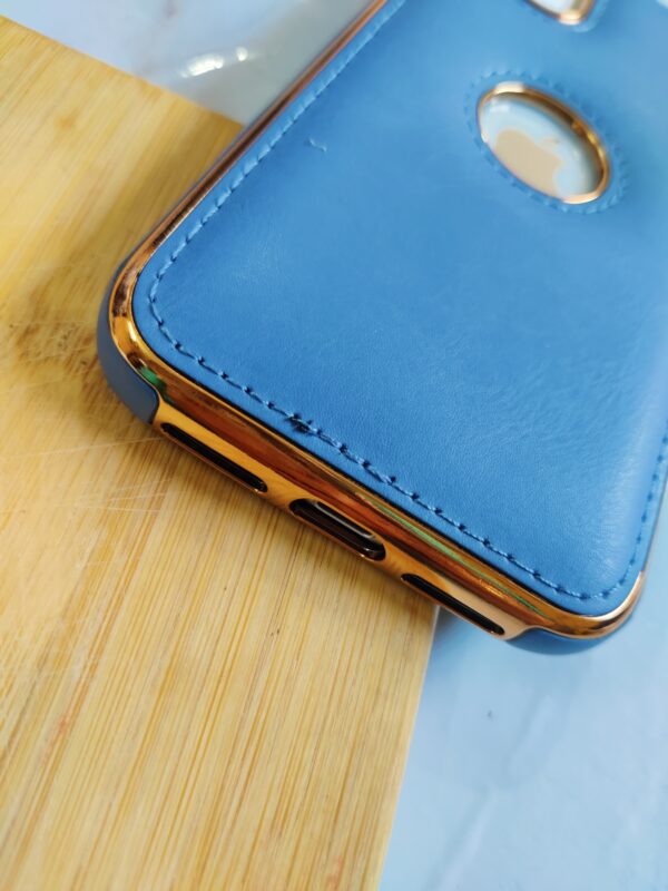 LUXURY PREMIUM LEATHER CHROME PLATED LOGOCUT IPHONE CASE COVER