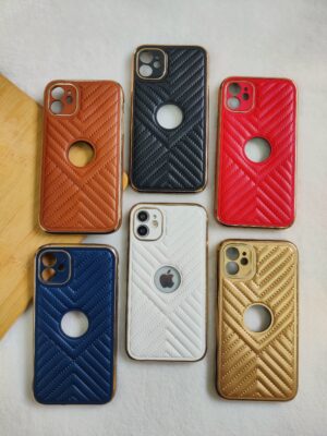 Leather Texture Chrome Design iPhone Case Cover