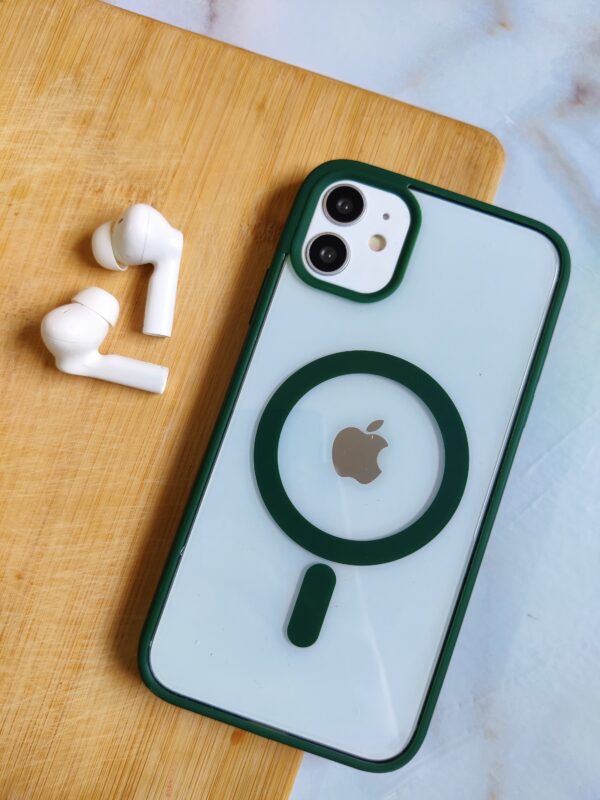 Magnetic Transparent Colorful Edge Clear Acrylic iPhone Case Cover