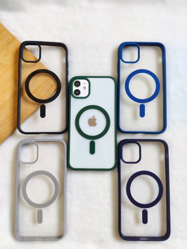 Magnetic Transparent Colorful Edge Clear Acrylic iPhone Case Cover