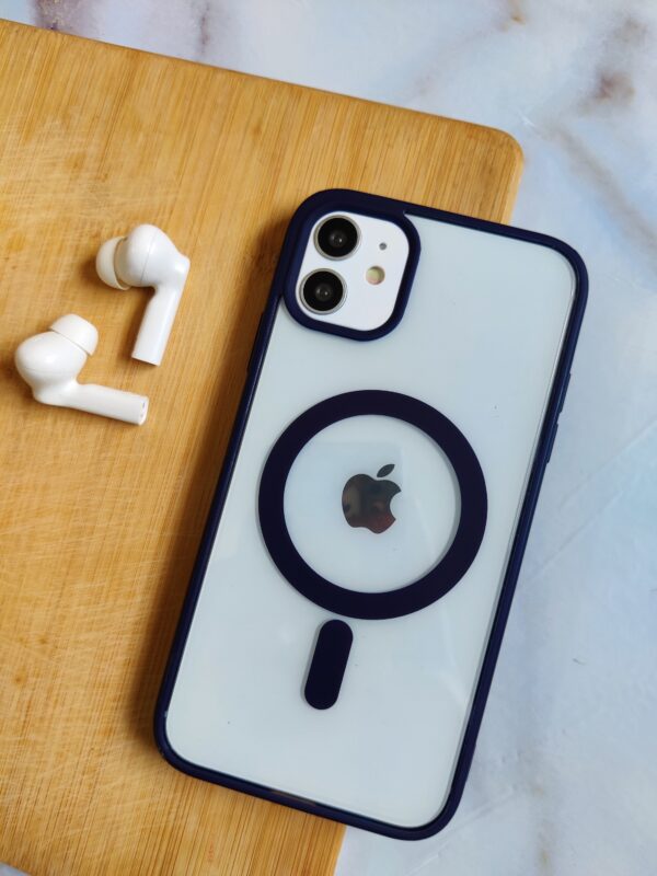 Magnetic Transparent Colorful Edge Clear Acrylic iPhone Case Cover