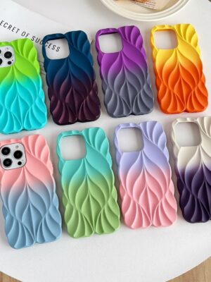 3D LEAF DESIGN IPHONE SILCONE PREMIUM CASE COVER